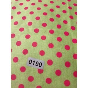 2+3/4 Yd Cotton Fabric Green N Red Polka Dots Apparel  Crafting Quilting